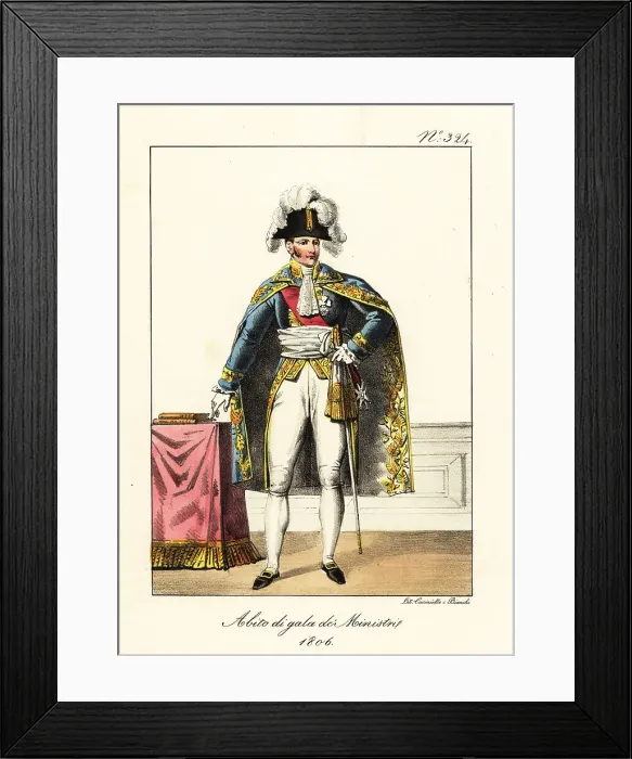 Framed Print : French minister in formal costume, Napoleonic era, First Empire Framed Print : French minister in formal costume, Napoleonic era, First Empire