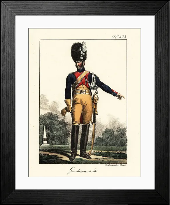 Framed Print : Uniform of the French Elite Gendarmes, Napoleonic era Framed Print : Uniform of the French Elite Gendarmes, Napoleonic era