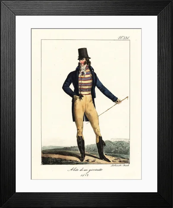 Framed Print : Fashionable French dandy, 1812 Framed Print : Fashionable French dandy, 1812