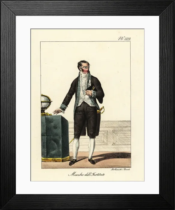 Framed Print : Ceremonial costume of a Member of the Institute, Napoleonic era Framed Print : Ceremonial costume of a Member of the Institute, Napoleonic era