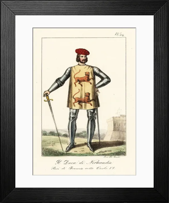 Framed Print : Duke of Normandy, French peer, late 14th century Framed Print : Duke of Normandy, French peer, late 14th century
