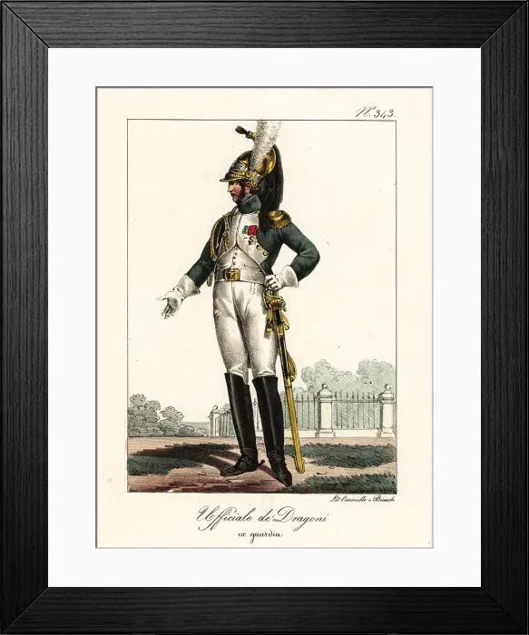 Framed Print : Uniform of an officer of the Dragoons, Napoleonic era Framed Print : Uniform of an officer of the Dragoons, Napoleonic era