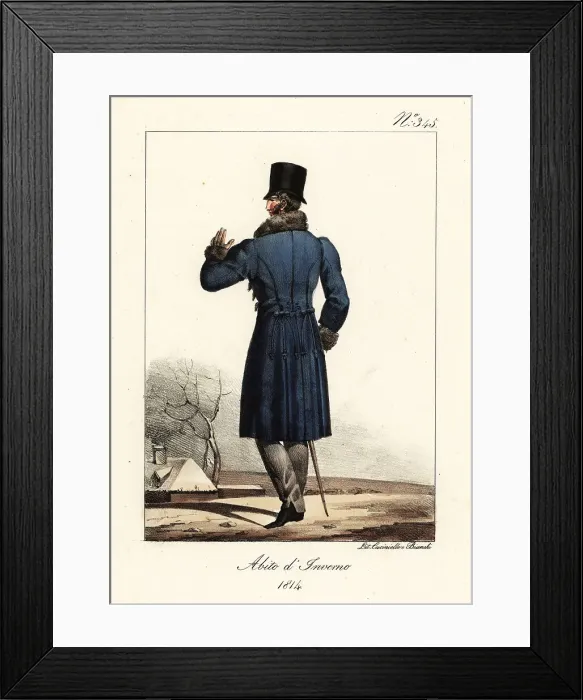 Framed Print : French dandy in winter clothes, 1814 Framed Print : French dandy in winter clothes, 1814