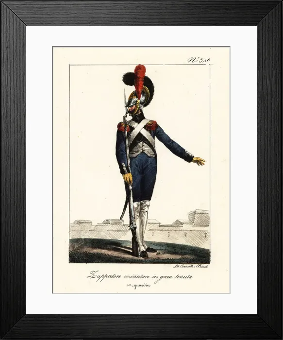 Framed Print : Sapper in full-dress uniform, Napoleon's Army Framed Print : Sapper in full-dress uniform, Napoleon's Army