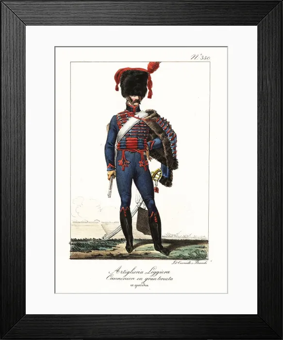 Framed Print : Gunner in the Light Artillery, Napoleon's army Framed Print : Gunner in the Light Artillery, Napoleon's army