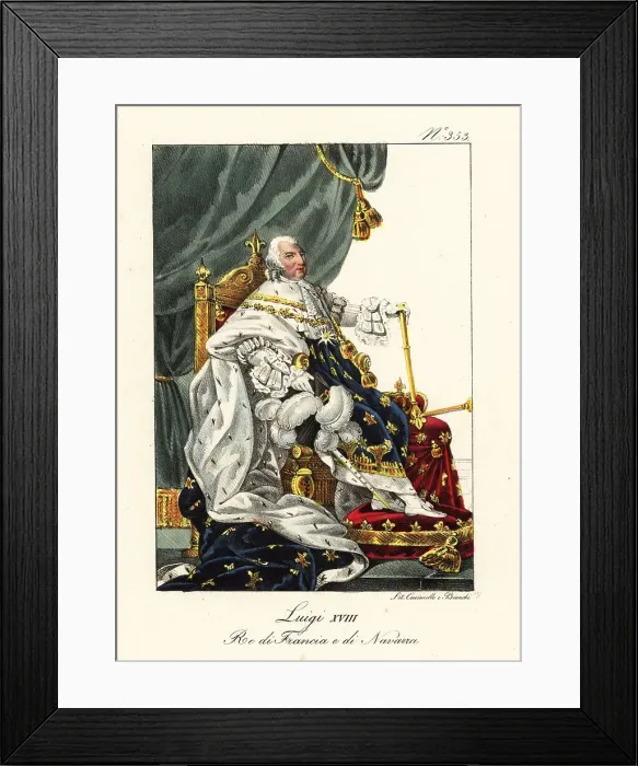 Framed Print : King Louis XVIII of France in coronation robes Framed Print : King Louis XVIII of France in coronation robes