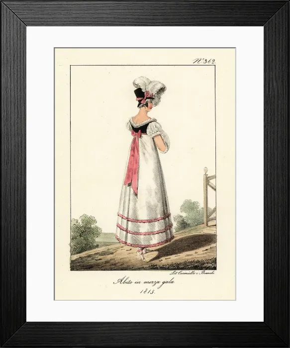 Framed Print : Fashionable woman in semi-formal outfit, 1815 Framed Print : Fashionable woman in semi-formal outfit, 1815