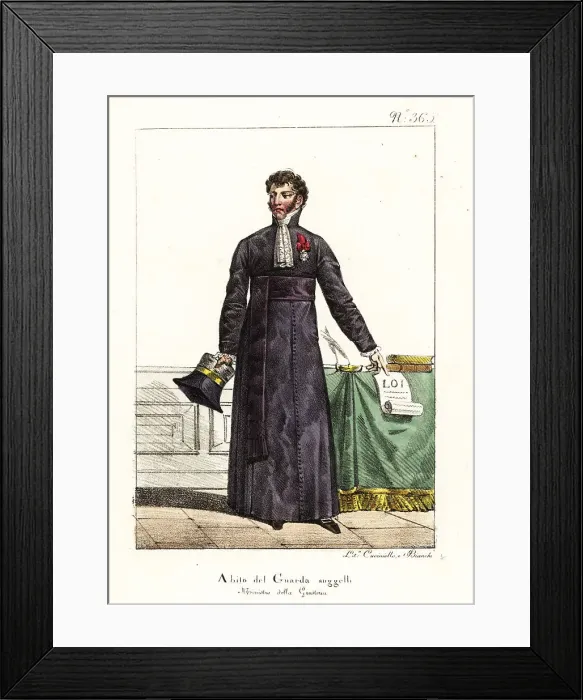 Framed Print : Costume of the Keeper of Seals, Minister of Justice, France Framed Print : Costume of the Keeper of Seals, Minister of Justice, France