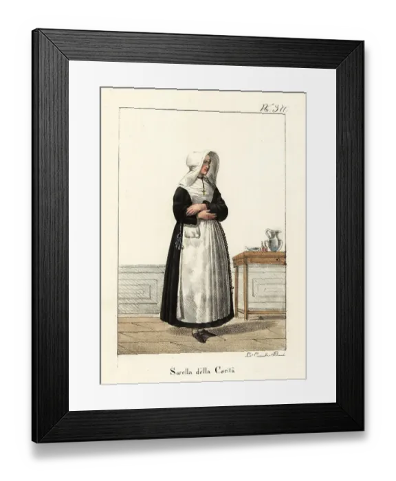 Framed Print : Nun in the robes of the Sisters of Charity, France Framed Print : Nun in the robes of the Sisters of Charity, France