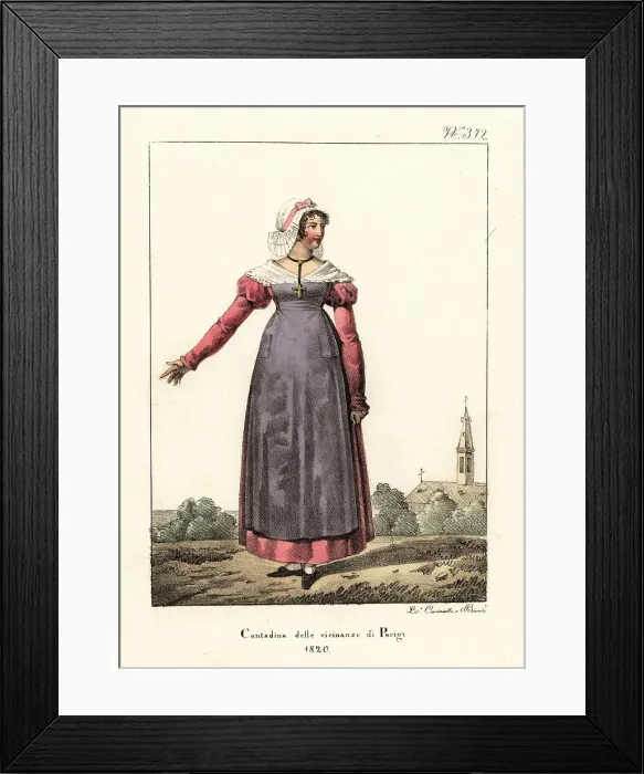 Framed Print : Peasant woman of the Paris region, 1820 Framed Print : Peasant woman of the Paris region, 1820
