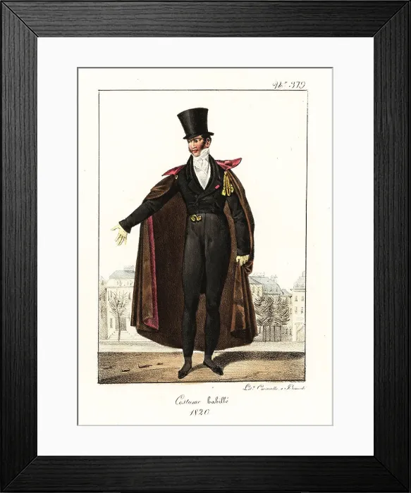 Framed Print : Fashionable gentleman in formal outfit, Bourbon Restoration Framed Print : Fashionable gentleman in formal outfit, Bourbon Restoration