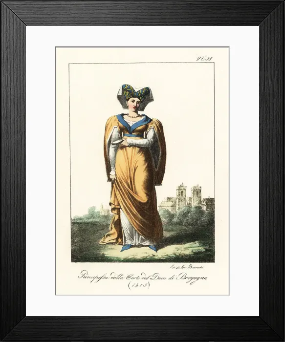 Framed Print : Princess at the court of Duke of Burgundy, 1405 Framed Print : Princess at the court of Duke of Burgundy, 1405