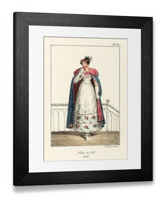 Framed Print : Fashionable French woman in ball gown, 1820 Framed Print : Fashionable French woman in ball gown, 1820
