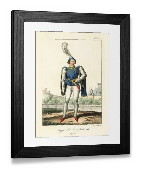 Framed Print : Costume of a Page to King Charles VII of France, 1440 Framed Print : Costume of a Page to King Charles VII of France, 1440