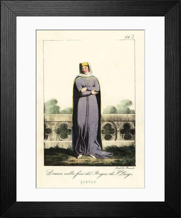 Framed Print : Costume of a French woman, 1260 Framed Print : Costume of a French woman, 1260