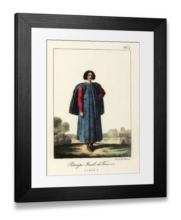 Framed Print : Costume of a French prince, 1255 Framed Print : Costume of a French prince, 1255