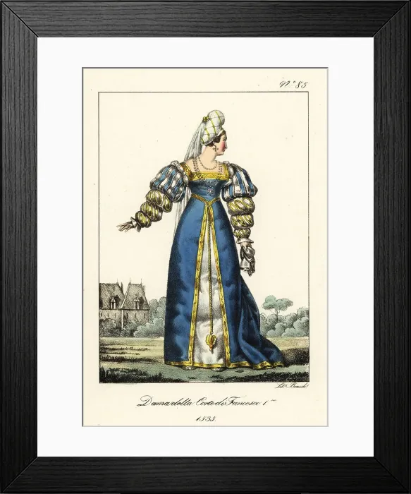 Framed Print : Lady of the court of King Francis I, France, 1535 Framed Print : Lady of the court of King Francis I, France, 1535