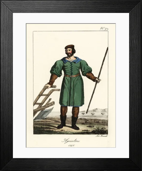 Framed Print : French agricultural labourer, 1540 Framed Print : French agricultural labourer, 1540
