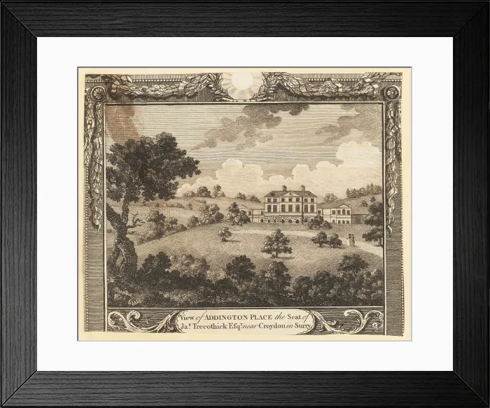 Framed Print : View of Addington Place, near Croyden in Surrey, 1784 Framed Print : View of Addington Place, near Croyden in Surrey, 1784