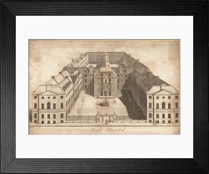 Framed Print : Guy's Hospital, Southwark, London, 1730s Framed Print : Guy's Hospital, Southwark, London, 1730s