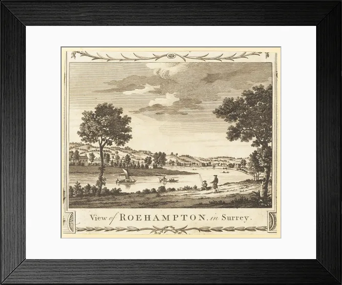 Framed Print : View of the River Thames near the village of Roehampton, 1784 Framed Print : View of the River Thames near the village of Roehampton, 1784