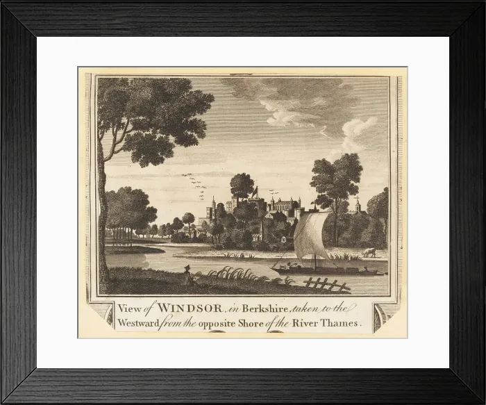 Framed Print : View of Windsor Castle and the river Thames, 1784 Framed Print : View of Windsor Castle and the river Thames, 1784