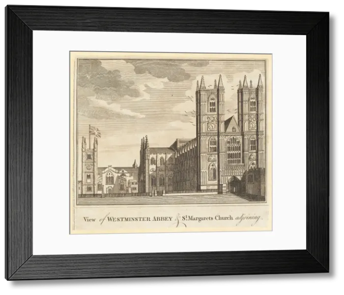 Framed Print : View of Westminster Abbey and St. Margarets Church, 18th century Framed Print : View of Westminster Abbey and St. Margarets Church, 18th century