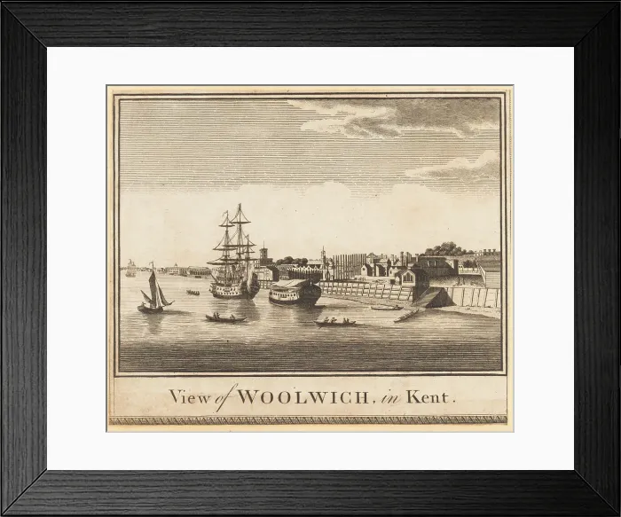 Framed Print : View of the Royal Naval dockyard at Woolwich, London, 1784 Framed Print : View of the Royal Naval dockyard at Woolwich, London, 1784