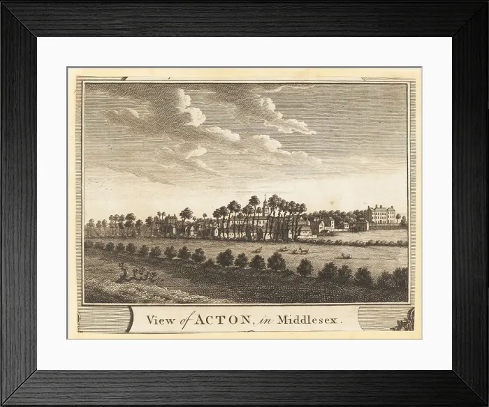 Framed Print : View of the village of Acton, Middlesex, 1784 Framed Print : View of the village of Acton, Middlesex, 1784