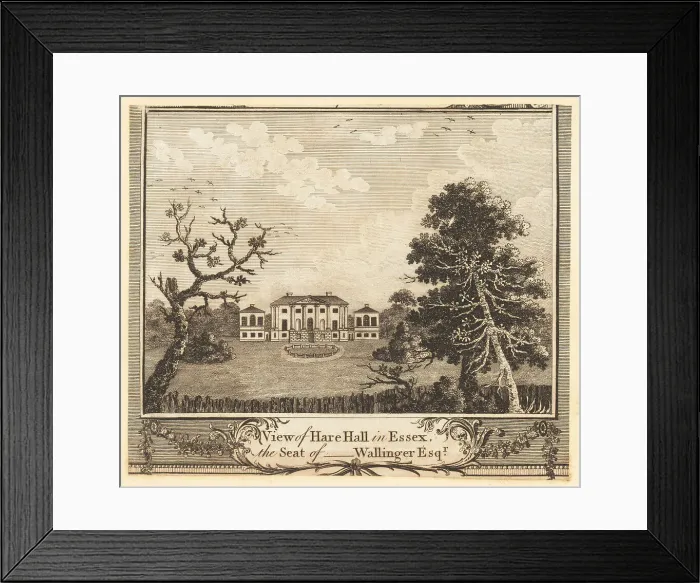 Framed Print : View of Hare Hall in Essex, 18th century Framed Print : View of Hare Hall in Essex, 18th century
