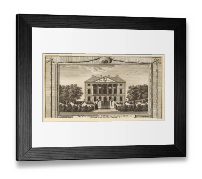 Framed Print : View of Gunnersbury House, Ealing, 18th century Framed Print : View of Gunnersbury House, Ealing, 18th century