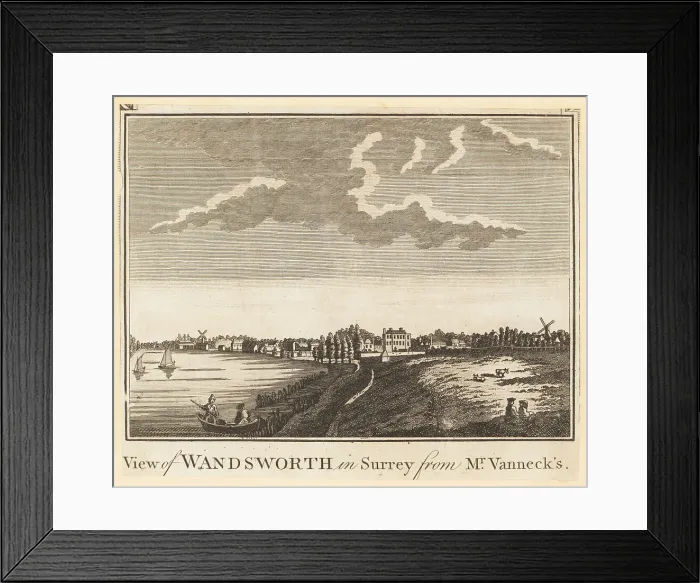 Framed Print : The village of Wandsworth, South London, 1784 Framed Print : The village of Wandsworth, South London, 1784