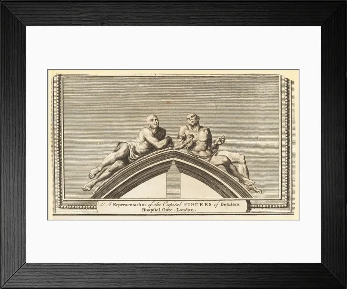 Framed Print : Figures of Melancholy and Raving Madness at Bedlam, 18th century Framed Print : Figures of Melancholy and Raving Madness at Bedlam, 18th century