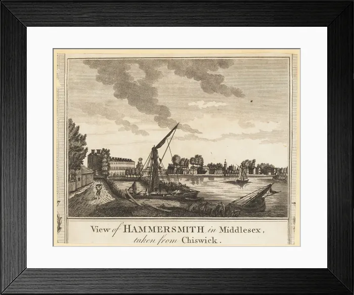 Framed Print : View of the River Thames at Hammersmith, 1784 Framed Print : View of the River Thames at Hammersmith, 1784