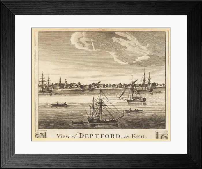 Framed Print : View of Deptford on the River Thames, Kent, 1784 Framed Print : View of Deptford on the River Thames, Kent, 1784