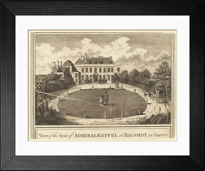 Framed Print : View of Bagshot Lodge, Surrey, late 18th century Framed Print : View of Bagshot Lodge, Surrey, late 18th century