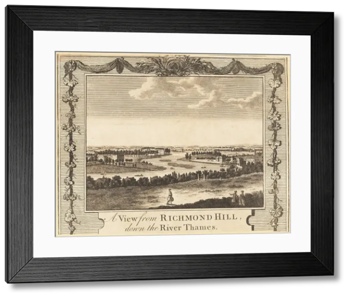 Framed Print : View from Richmond Hill down the River Thames, 18th century Framed Print : View from Richmond Hill down the River Thames, 18th century