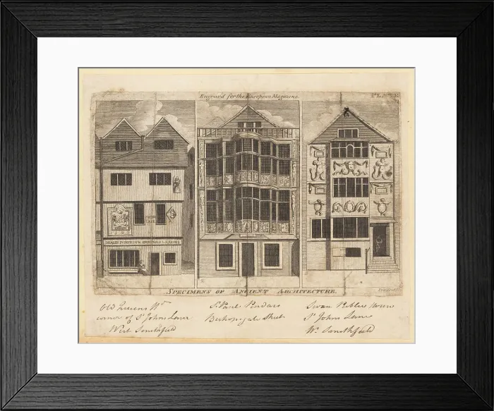 Framed Print : Specimens of ancient architecture in London Framed Print : Specimens of ancient architecture in London