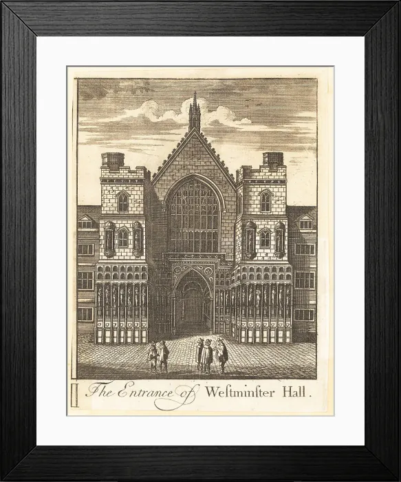 Framed Print : The Entrance of Westminster Hall, 18th century Framed Print : The Entrance of Westminster Hall, 18th century