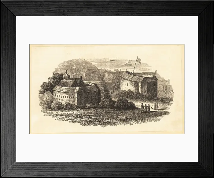 Framed Print : First and second Globe Theatres, London, 17th century Framed Print : First and second Globe Theatres, London, 17th century