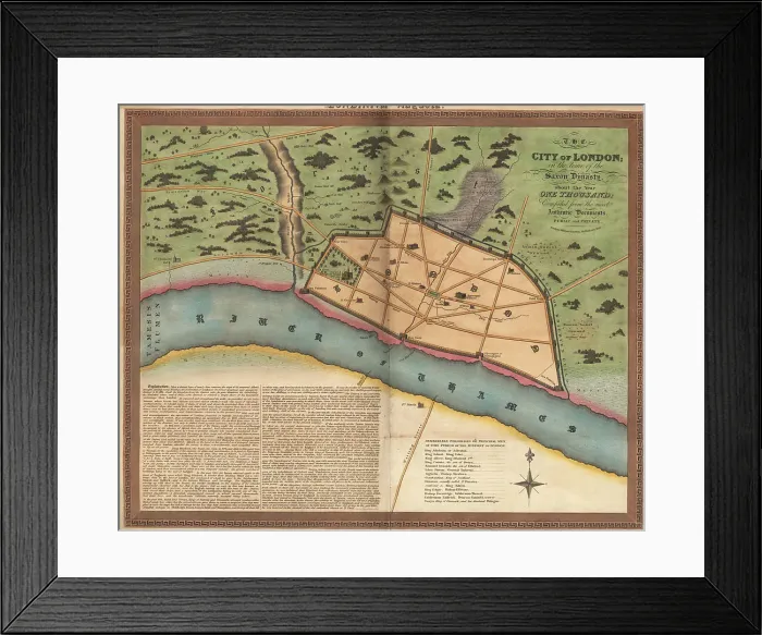 Framed Print : Map of London in the Anglo-Saxon era, circa 1000 AD Framed Print : Map of London in the Anglo-Saxon era, circa 1000 AD