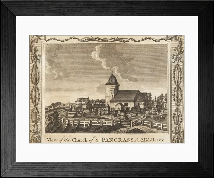 Framed Print : St Pancras Old Church, central London, 18th century Framed Print : St Pancras Old Church, central London, 18th century