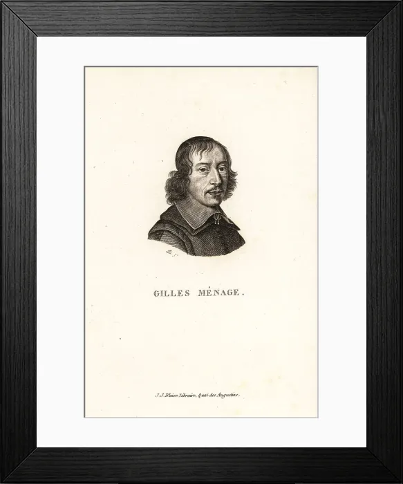 Framed Print : Portrait of Gilles Menage, French scholar Framed Print : Portrait of Gilles Menage, French scholar