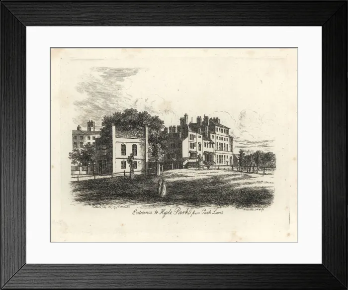 Framed Print : Entrance to Hyde Park from Park Lane, 1807 Framed Print : Entrance to Hyde Park from Park Lane, 1807