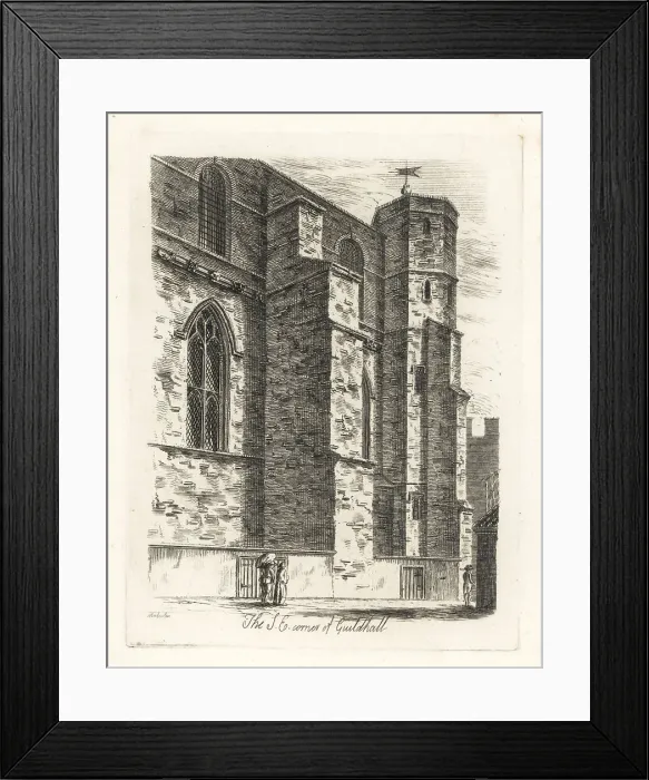 Framed Print : The south-east corner of Guildhall, London, 1807 Framed Print : The south-east corner of Guildhall, London, 1807