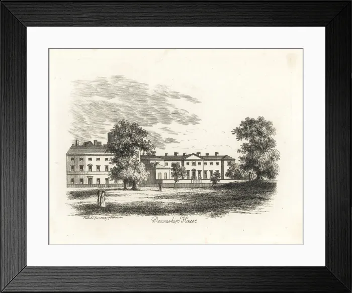 Framed Print : View of Devonshire House, London, 1807 Framed Print : View of Devonshire House, London, 1807