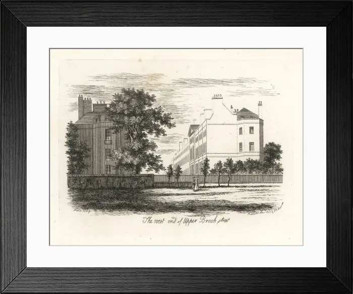 Framed Print : The west end of Upper Brook Street, London, 1807 Framed Print : The west end of Upper Brook Street, London, 1807