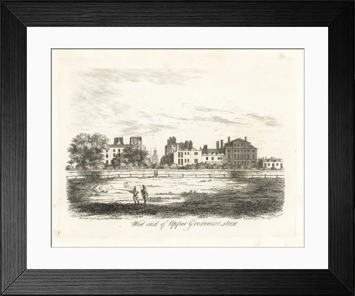 Framed Print : West end of Upper Grosvenor Street, London, 1807 Framed Print : West end of Upper Grosvenor Street, London, 1807