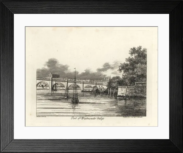 Framed Print : View of Westminster Bridge over the River Thames, London, 1807 Framed Print : View of Westminster Bridge over the River Thames, London, 1807