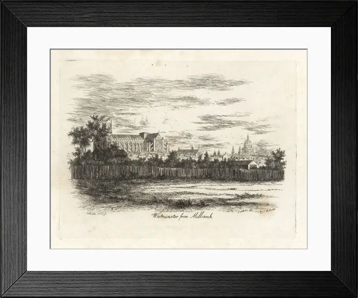 Framed Print : View of Westminster Abbey from Milbank, 1807 Framed Print : View of Westminster Abbey from Milbank, 1807